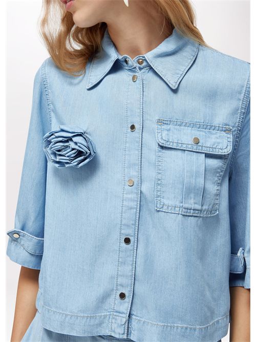 Camicia boxy in denim lyocell BLUGIRL BLUMARINE | RA6078D5049/77564
